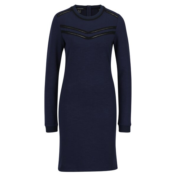 Rochie pulover albastru inchis cu detalii decoratuve Scotch & Soda