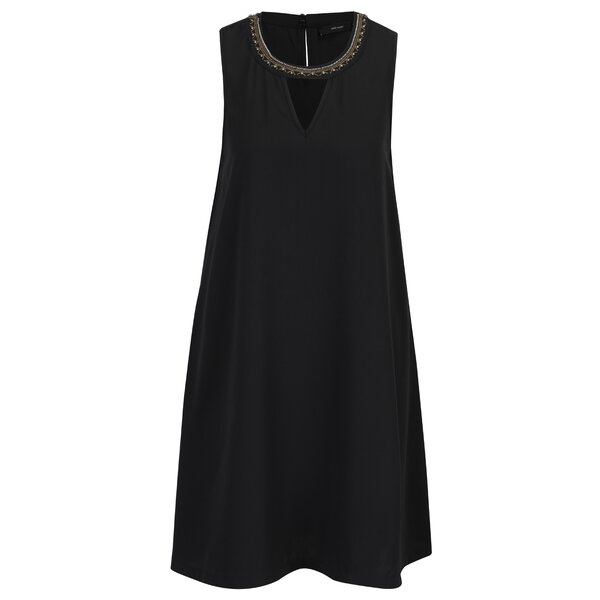 Rochie neagra cu aplicatii pe guler - VERO MODA June Bead