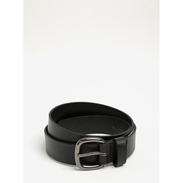 Curea neagra din piele naturala cu catarama metalica - Pieces Rena