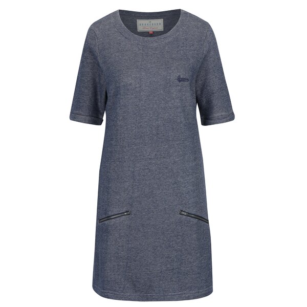 Rochie albastra melanj cu maneci scurte - Brakeburn