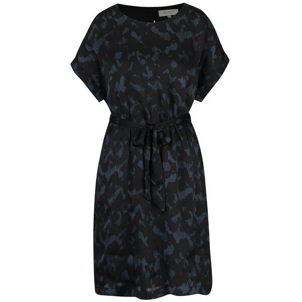 Rochie neagra cu umeri cazuti si print abstract - Selected Femme Zenia