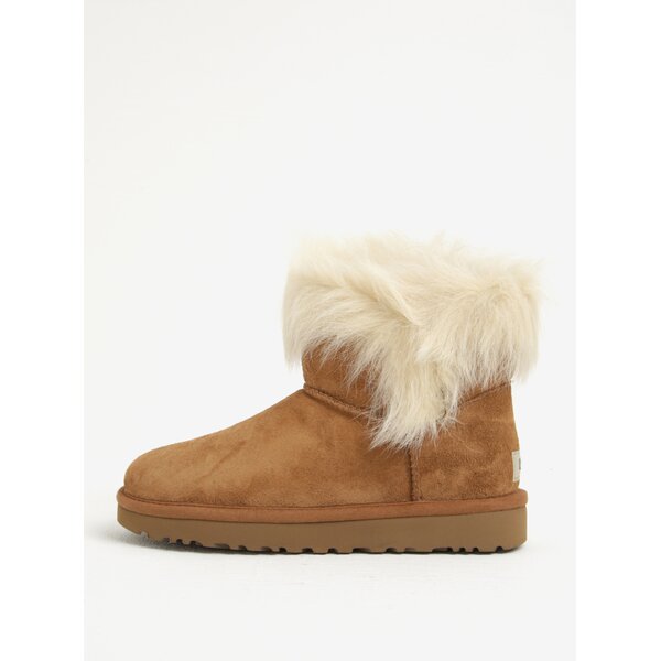 Cizme maro impermeabile din piele cu blana lunga - UGG Classic Short I