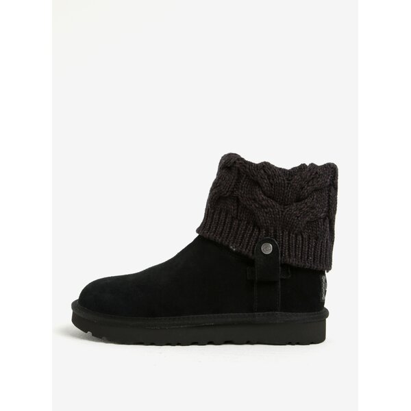 Cizme negre impermeabile din piele cu soseta incorporata - UGG Saela