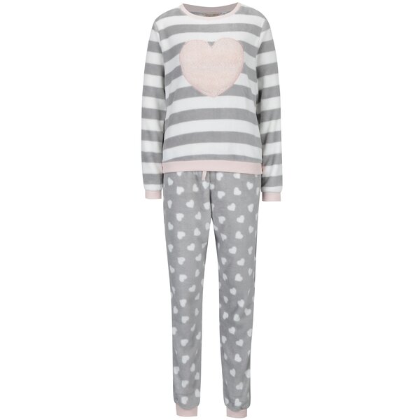 Pijama roz & gri cu model pufos - Dorothy Perkins