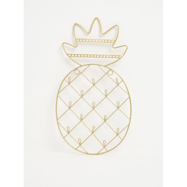 Suport auriu suspendat sub forma de ananas pentru bijuterii - Sass & Belle Gold Cactus