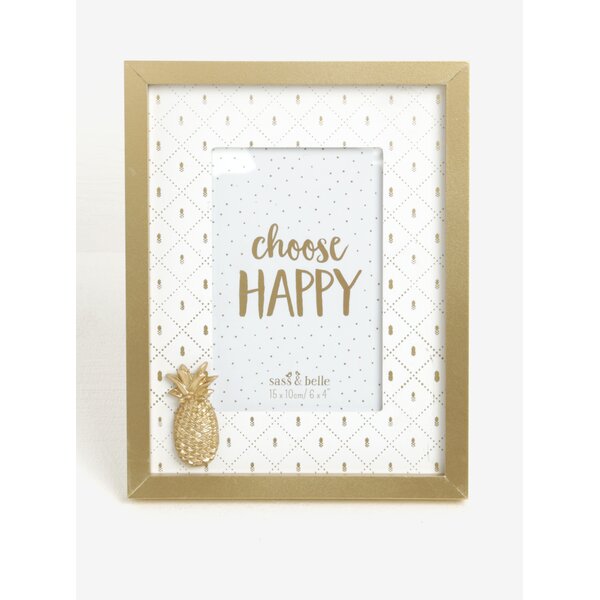 Rama foto aurie din lemn cu motiv ananas -Sass & Belle Touch of Gold Pineapple
