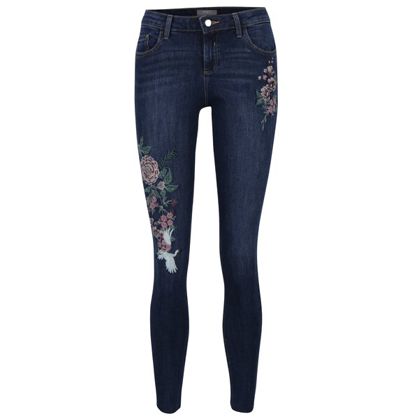 Blugi albastri cu broderie - Dorothy Perkins