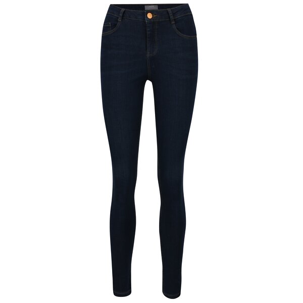 Blugi albastri skinny cu talie inalta - Dorothy Perkins