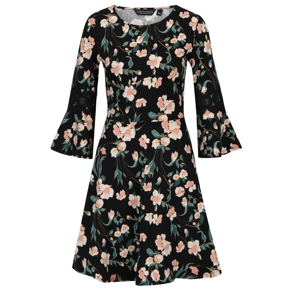 Rochie roz & negru cu maneci clopot Dorothy Perkins