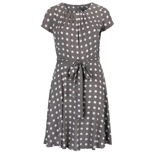 Rochie gri cu cordon in talie si aspect retro - Billie & Blossom