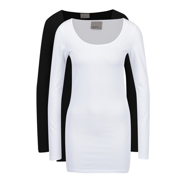 Set de 2 bluze basic alb & negru - VERO MODA