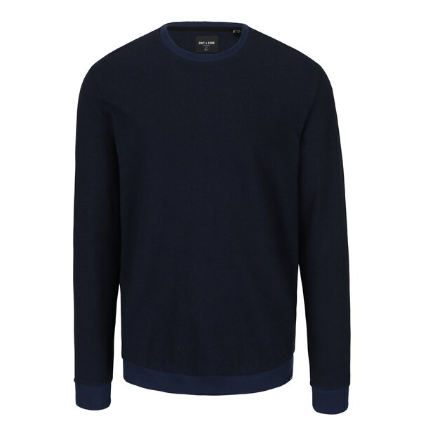 Bluzaa sport bleumarin cu terminatii contrastante - ONLY & SONS Temmy