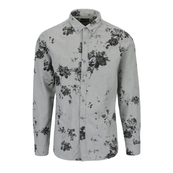 Camasa casual gri cu flori - ONLY & SONS Bille