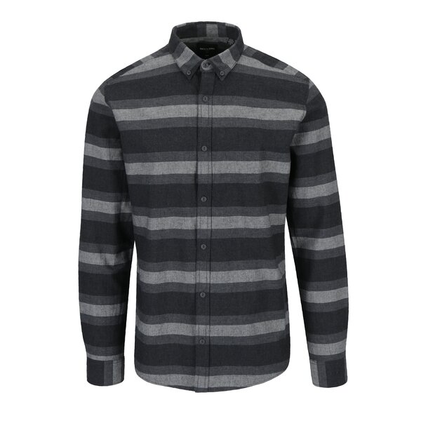 Camasa casual din bumbac cu dungi gri - ONLY & SONS Bror