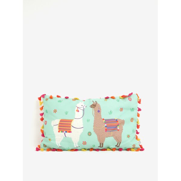 Perna decorativa dreptunghiulara cu ciucuri si print lame - Sass & Belle Lima Llama