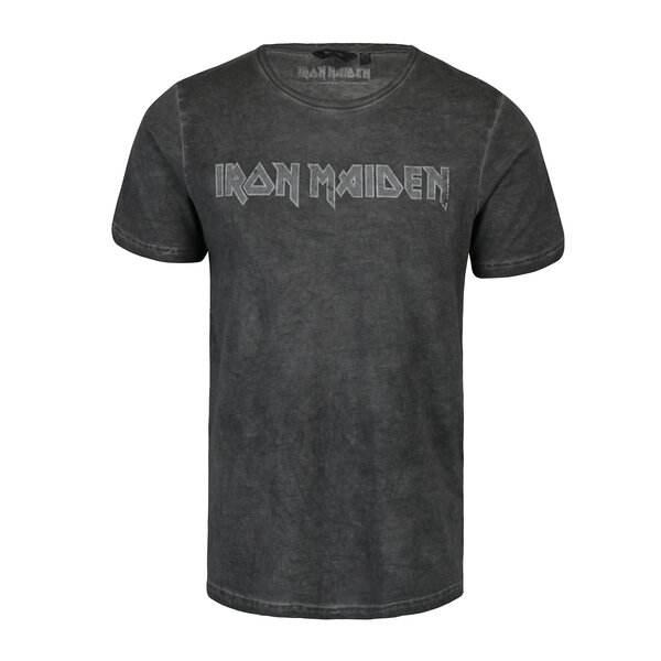 Tricou gri inchis cu print Iron Maiden - ONLY & SONS Band