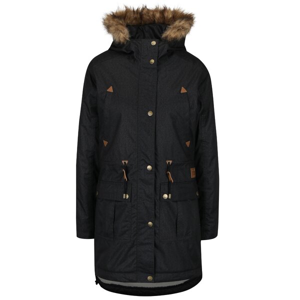Geaca parka gri inchis impermeabila de iarna cu gluga - MEATFLY Rainy 2