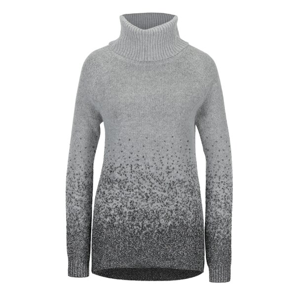 Pulover gri cu argintiu cu guler inalt Desigual Libra