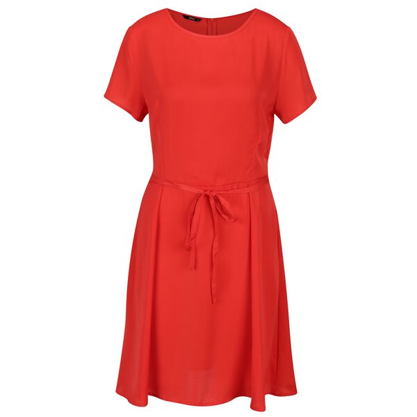 Rochie rosie cu snur in talie - ONLY Riga