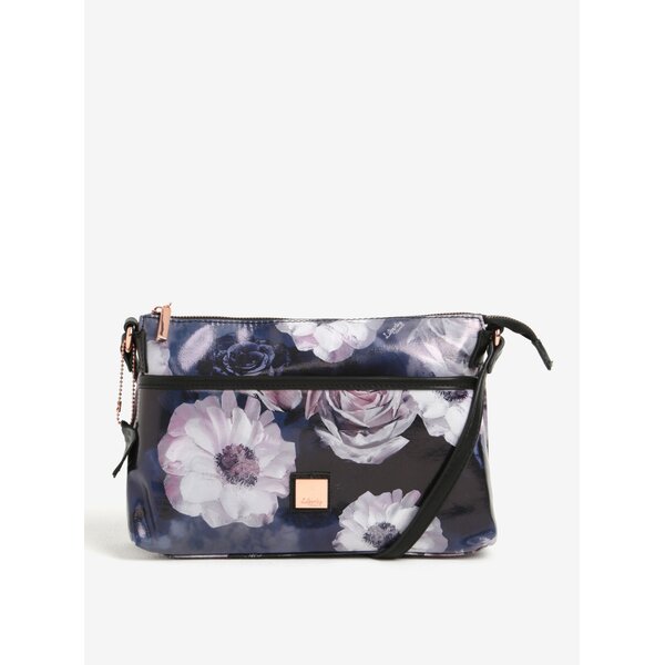 Geanta neagra crossbody cu print floral Liberty by Gionni Fleur