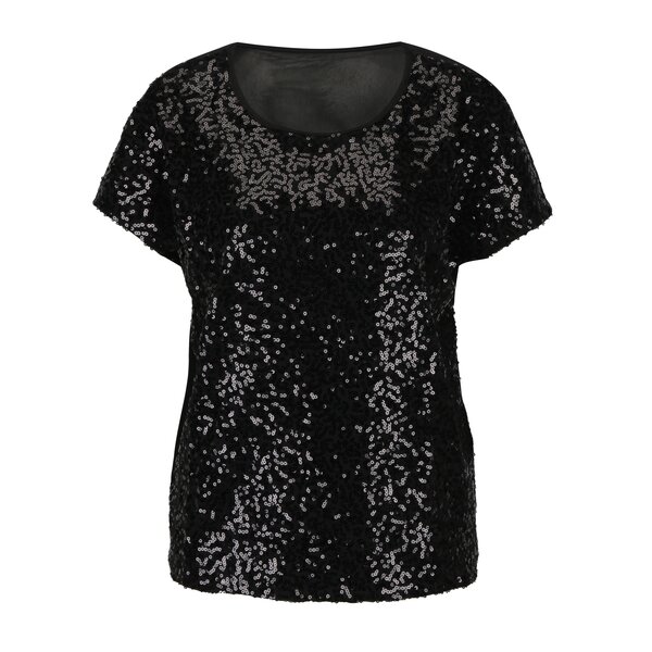 Bluza neagra cu paiete si spate partial transparent - ONLY Zille