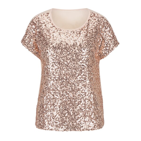 Bluza cu paiete roz si spate partial transparent - ONLY Zille