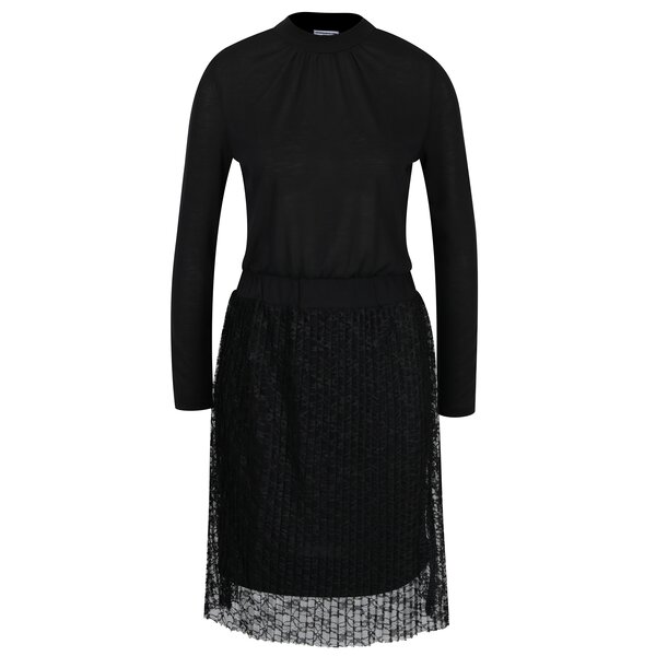Rochie neagra cu dantela plisata - Jacqueline de Yong Bonsai