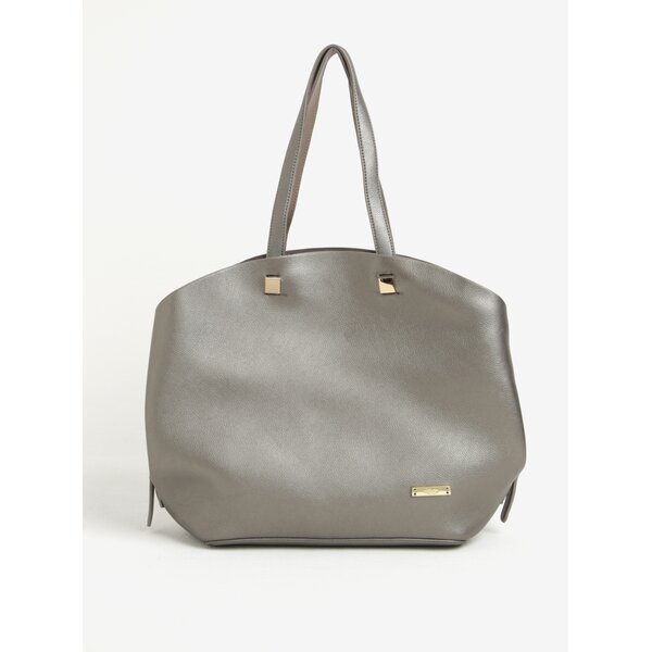 Geanta shopper argintie din piele cu model 2 in 1 Liberty by Gionni Lorraine