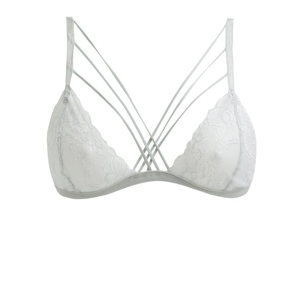 Sutien verde mentol din dantela cu bretele suprapuse Eden Lingerie