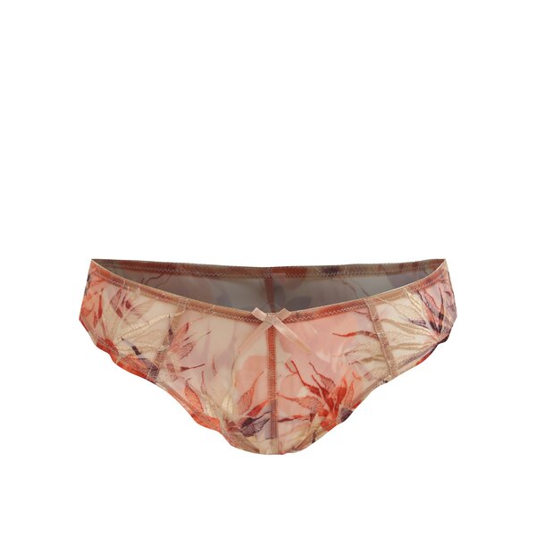 Chilot tanga din satin si tulle cu model floral Eden Lingerie