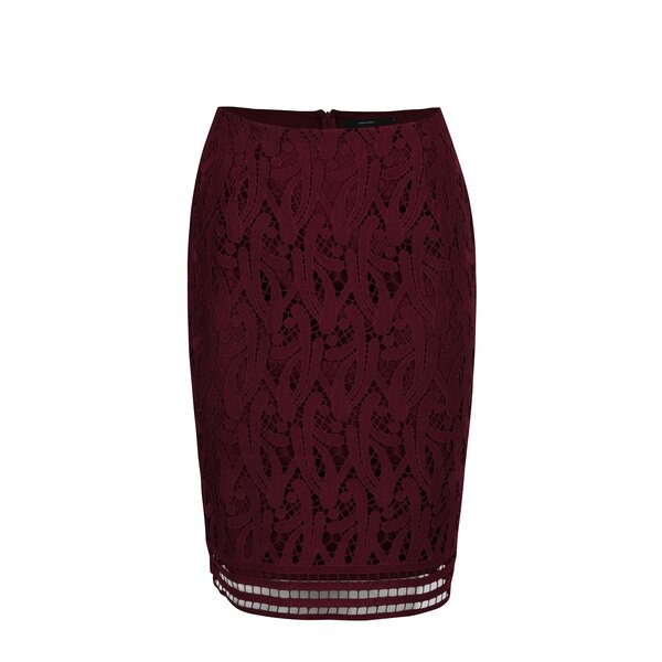 Fusta rosu bordo din dantela - VERO MODA Exclusive
