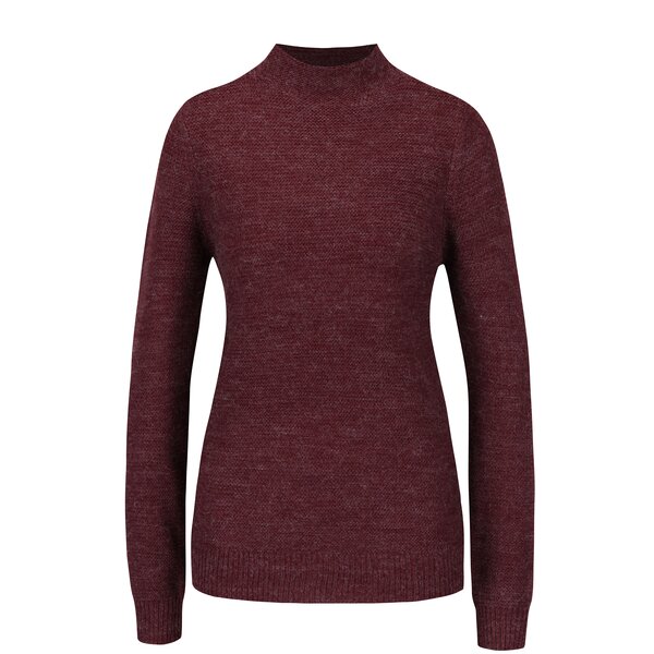 Pulover bordo melanj cu guler inalt VERO MODA Zoe