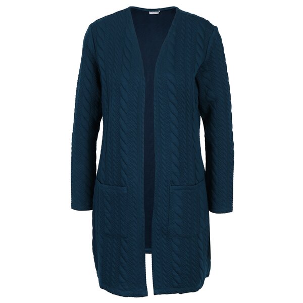 Cardigan lung albastru petrol cu buzunare - Jacqueline de Yong Zadie