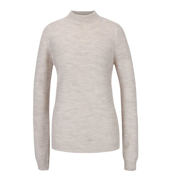 Pulover bej melanj cu guler inalt VERO MODA Zoe