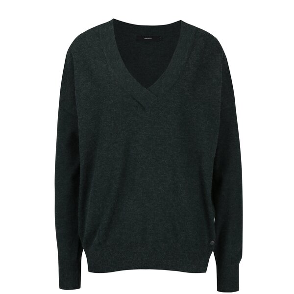 Pulover verde cu decolteu en coeur VERO MODA Calexico
