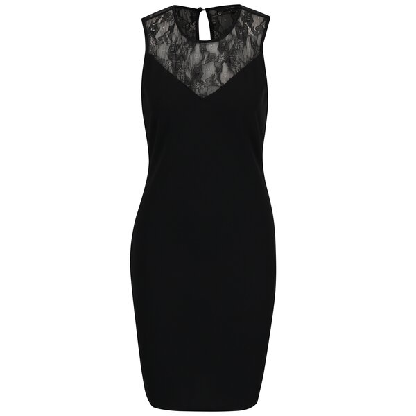 Rochie neagra fara maneci cu detalii din dantela - VERO MODA Kaima