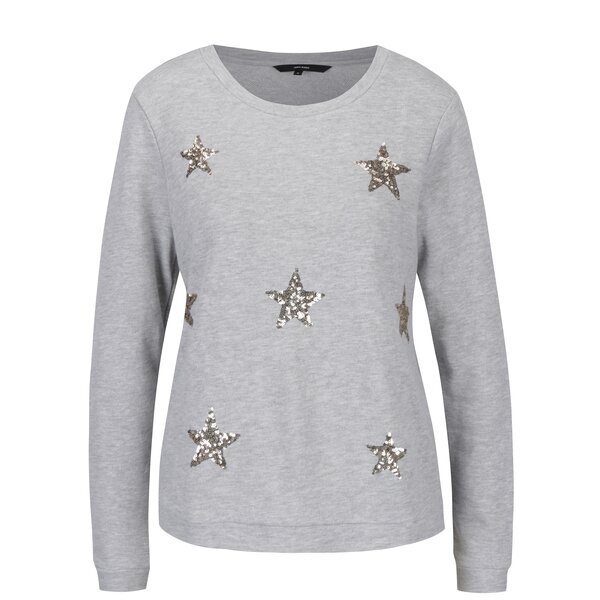 Bluza gri deschis cu stele aurii VERO MODA Funny