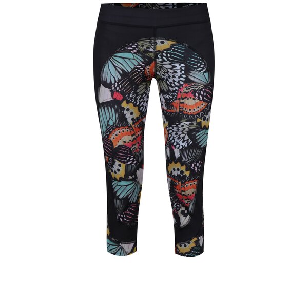 Colanti sport 3/4 negri cu print fluturi Desigual Sport