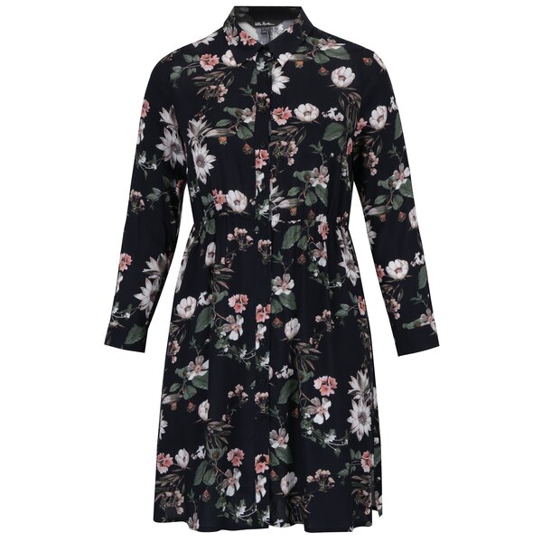 Rochie camasa neagra cu model floral Ulla Popken