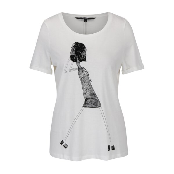 Tricou crem cu print fantezist VERO MODA Chick