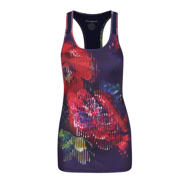 Top sport mov cu print floral Desigual Sport