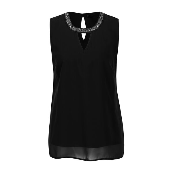 Top negru din voal cu margele VERO MODA Silver