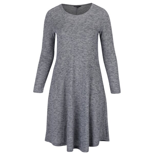 Rochie albastru inchis&crem cu fir metalic argintiu Ulla Popken