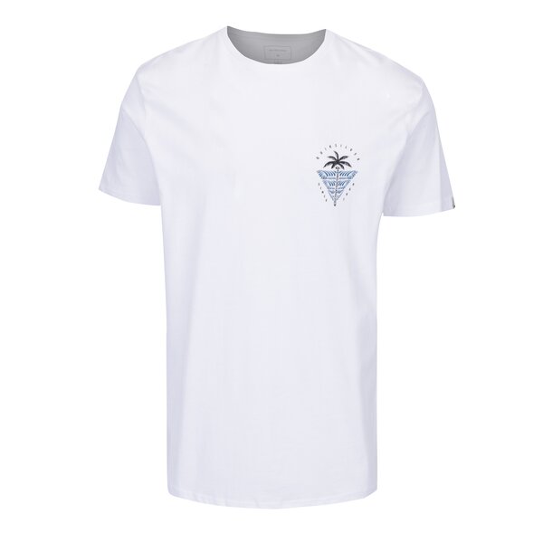 Tricou modern fit alb cu print pentru barbati Quiksilver Sust East Palm Break