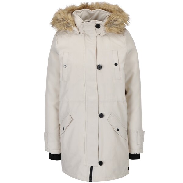 Geaca parka crem deschis pentru iarna cu gluga si blana artificiala - VERO MODA Excursion