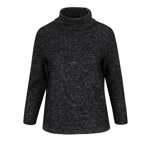 Pulover negru cu guler inalt Ulla Popken