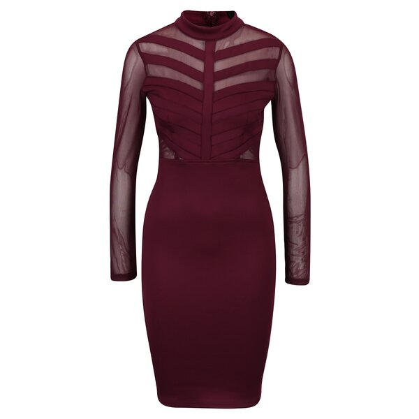 Rochie bordo cu detalii transparente Ax Paris
