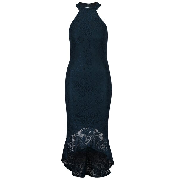 Rochie asimetrica albastru petrol din dantela AX Paris