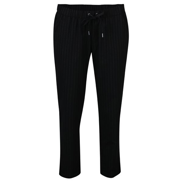 Pantaloni drepti negru&alb in dungi cu talie elastica pentru femei s.Oliver