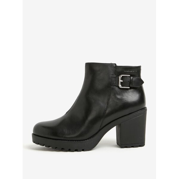Botine negre din piele naturala cu platforma si toc masiv - Vagabond Grace